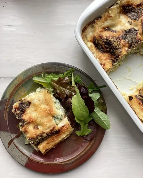 Rachel Roddy's Dish for Lasagne with Courgette and Three Cheeses